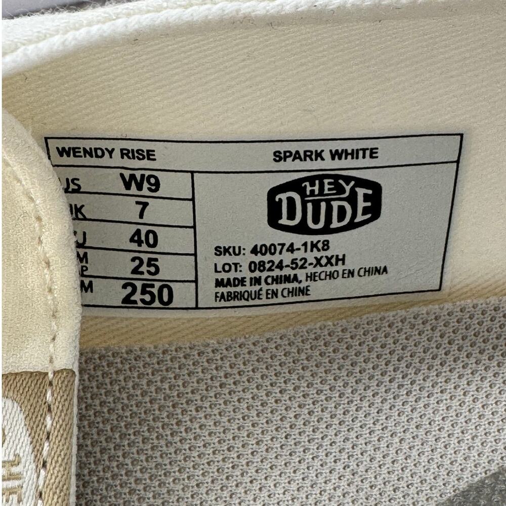 Hey Dude Wendy Rise Women's Shoes Spark White W9 Lightweight Casual Slip-On New - Picture 3 of 9